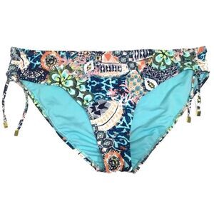 BLUE ROD‎ BEATTIE ABSTRACT FLORAL FULL COVERAGE BIKINI BOTTOM NWT 14